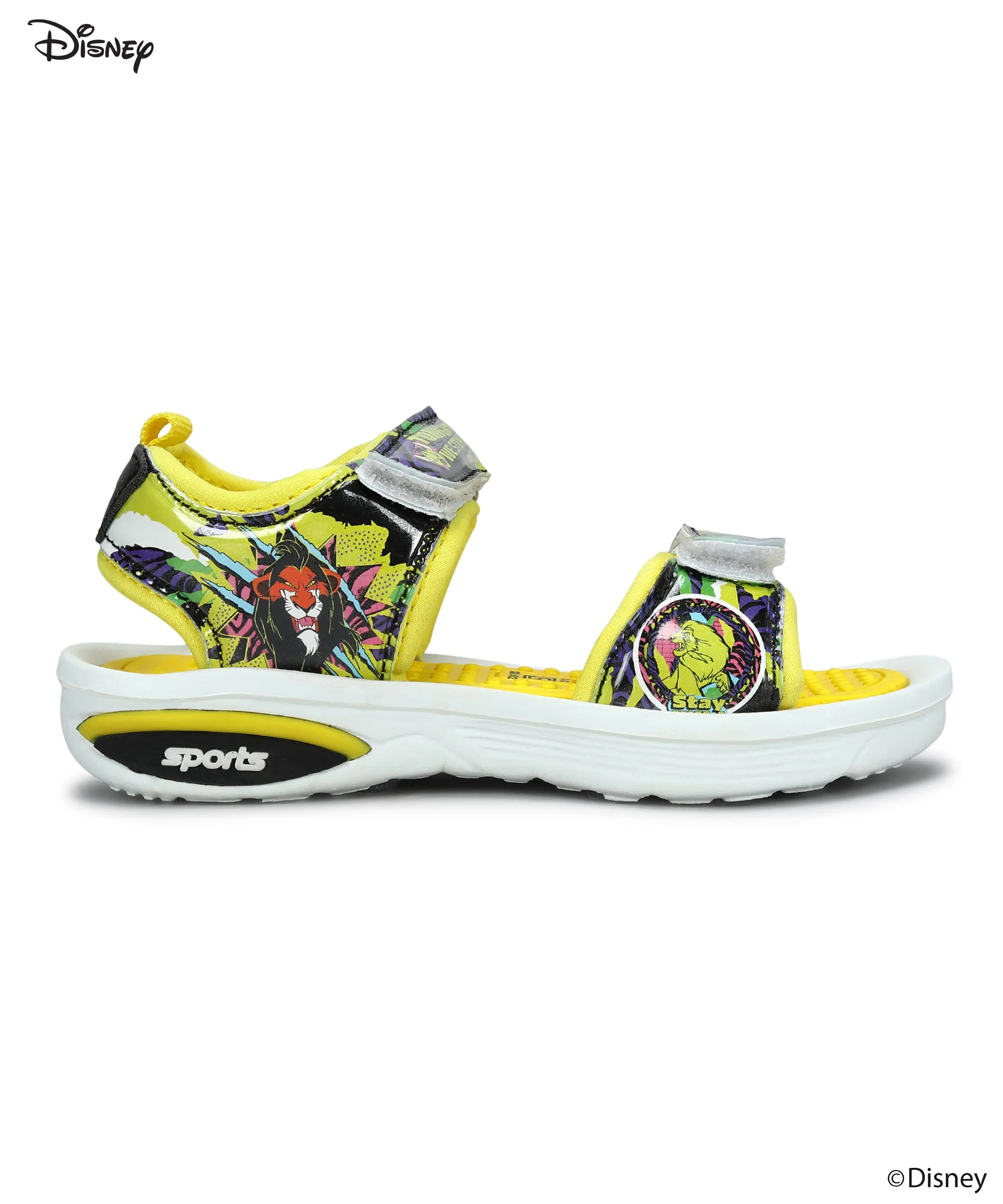 Paragon Disney Kids' Yellow Velcro Sandals | Comfortable & Anti-Skid Sole