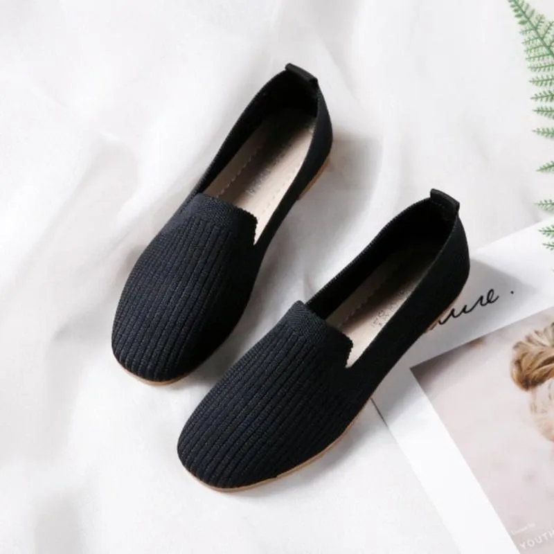 Pointed Toe Breathable Knit Loafers