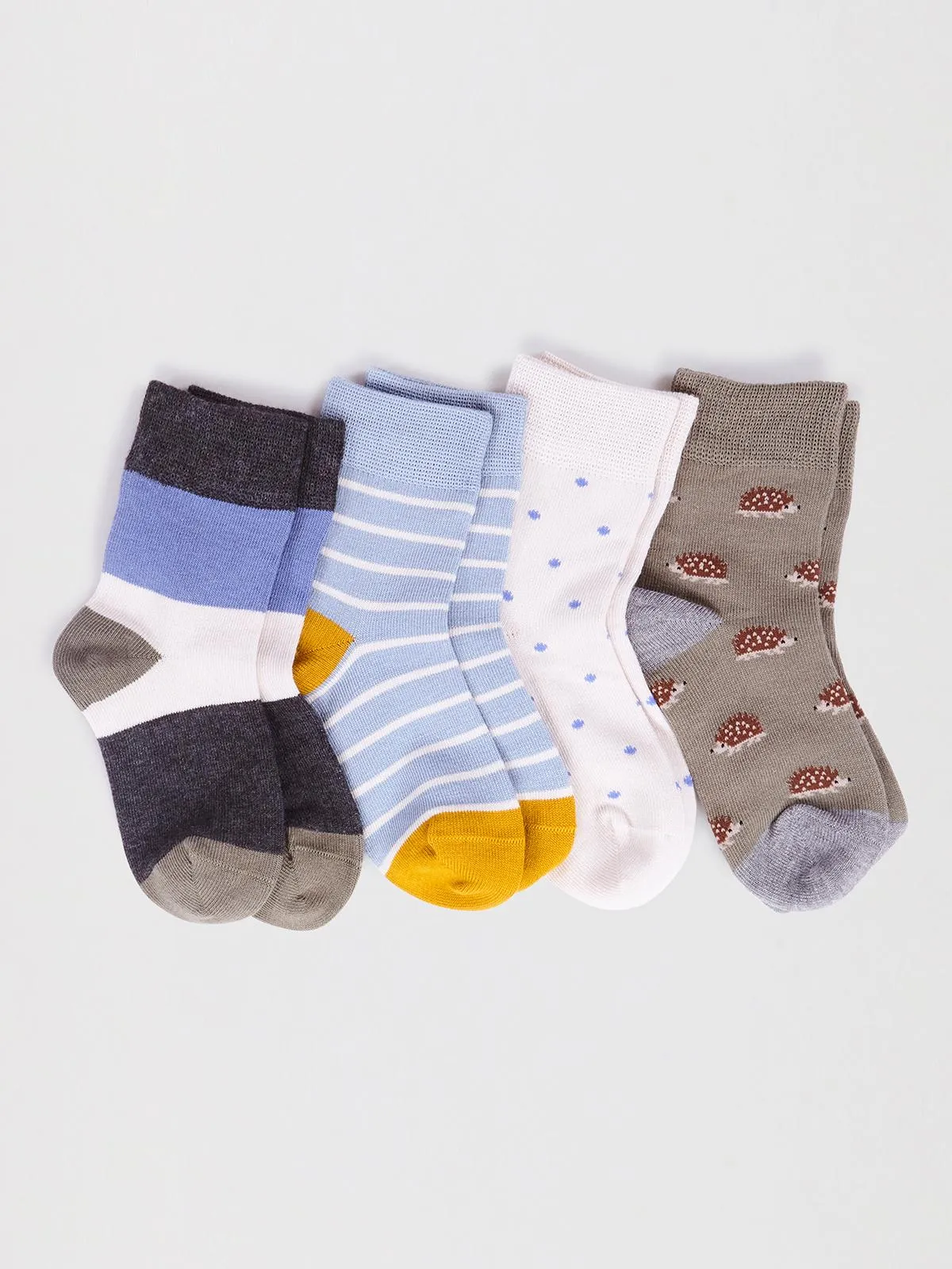 Ray Bamboo Hedgehog Kids 4 Sock Gift Box - Multi