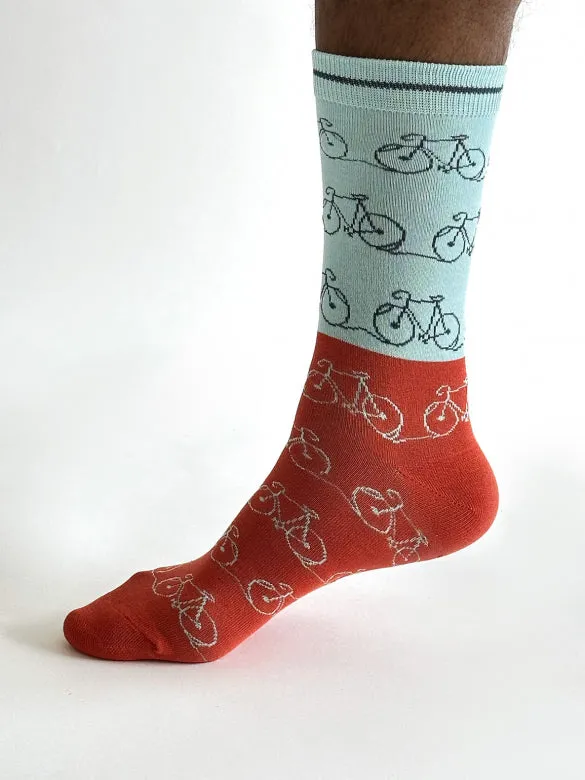 Riam Bike Bamboo Socks - Light Blue