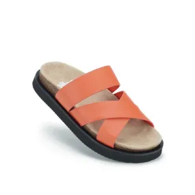 Rollie Womens Rhodes Cross Slide Tangerine Leather