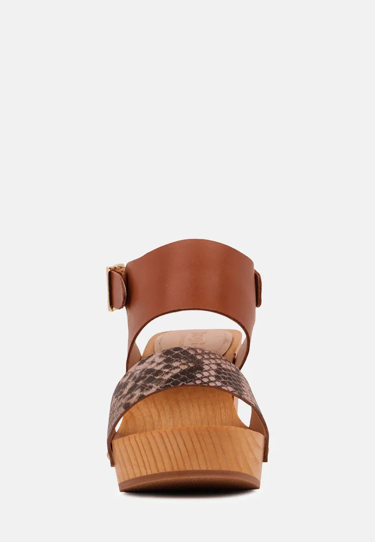 Samara Printed Leather Strap Sandals