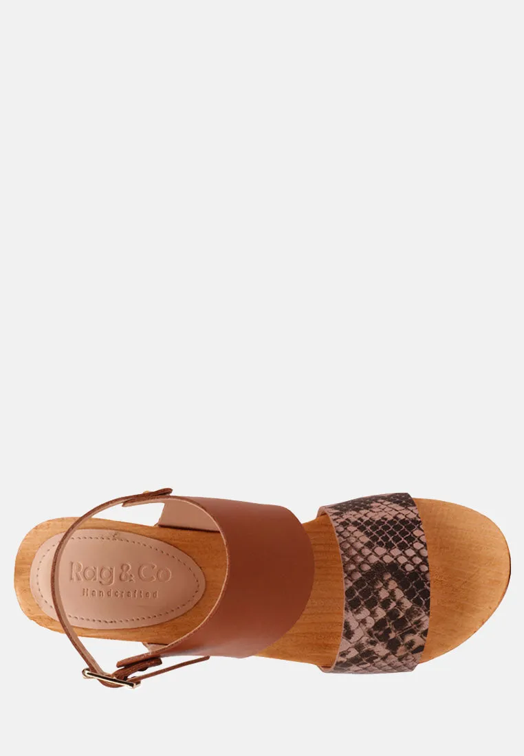 Samara Printed Leather Strap Sandals