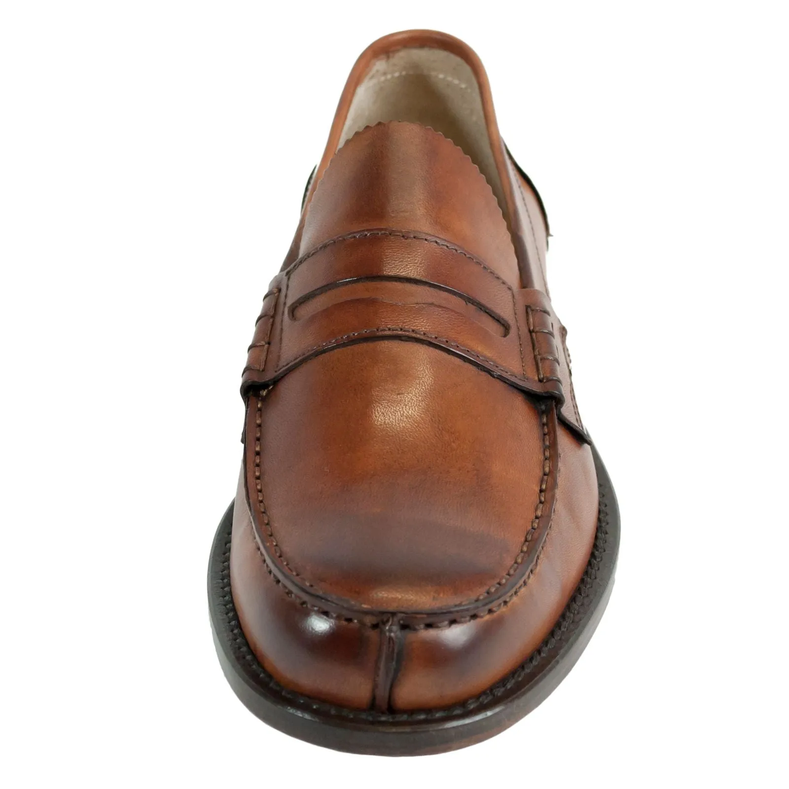 Saxone of Scotland Elegant Natural Calf Leather Loafers