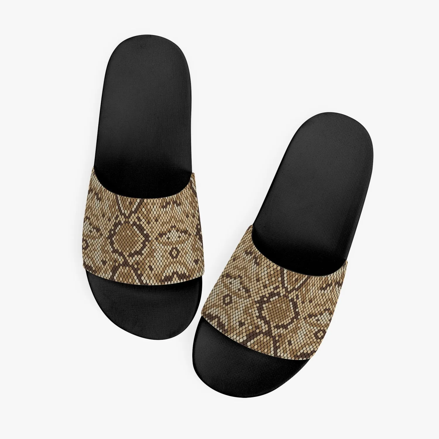 Snakeskin Print Slides Sandals, Animal Men Women Designer Shoe Flat Wedge Slippers Casual Slippers Flip Flops Slip On