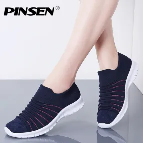 Sneakers Women Flats Shoes Summer Breathable Flying Weaving