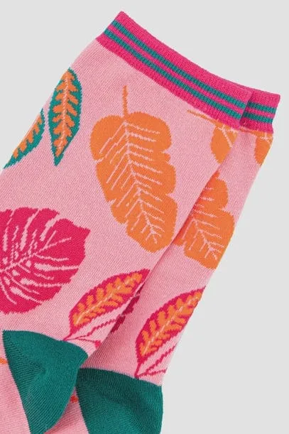 Sock Talk Women's Bamboo Tropical Leaf Socks