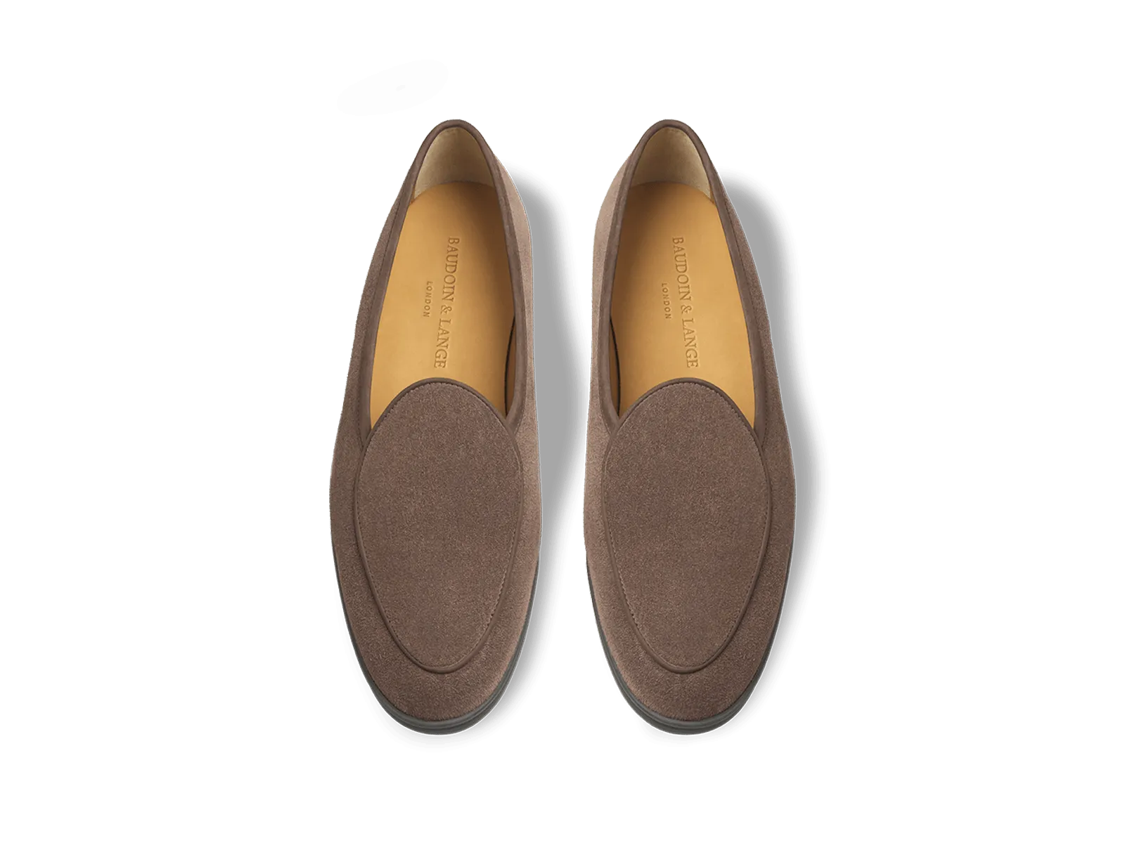 Stride Loafers in Deep Taupe Glove Suede Dark Sole