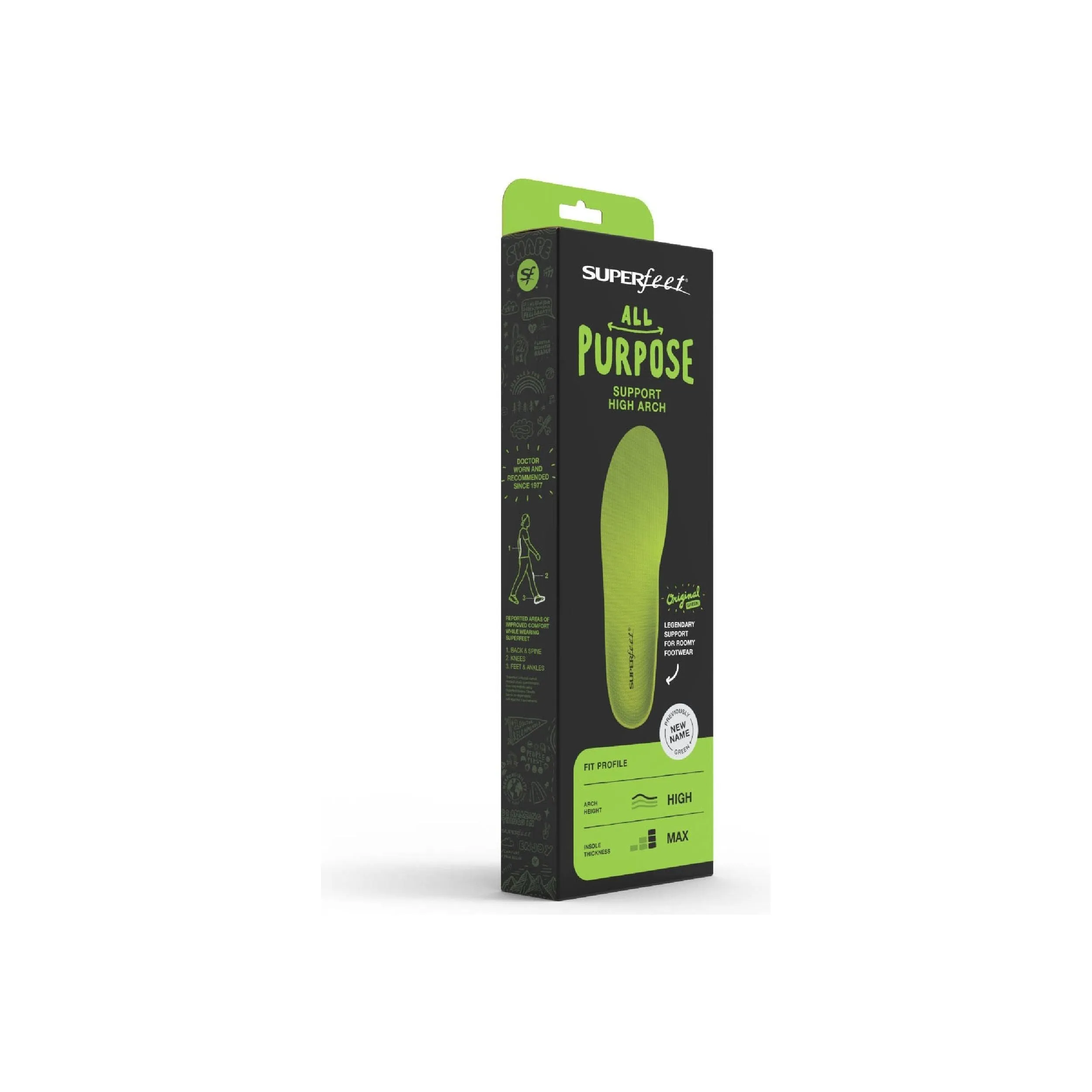 Superfeet Green All-Purpose Support High Arch Insoles