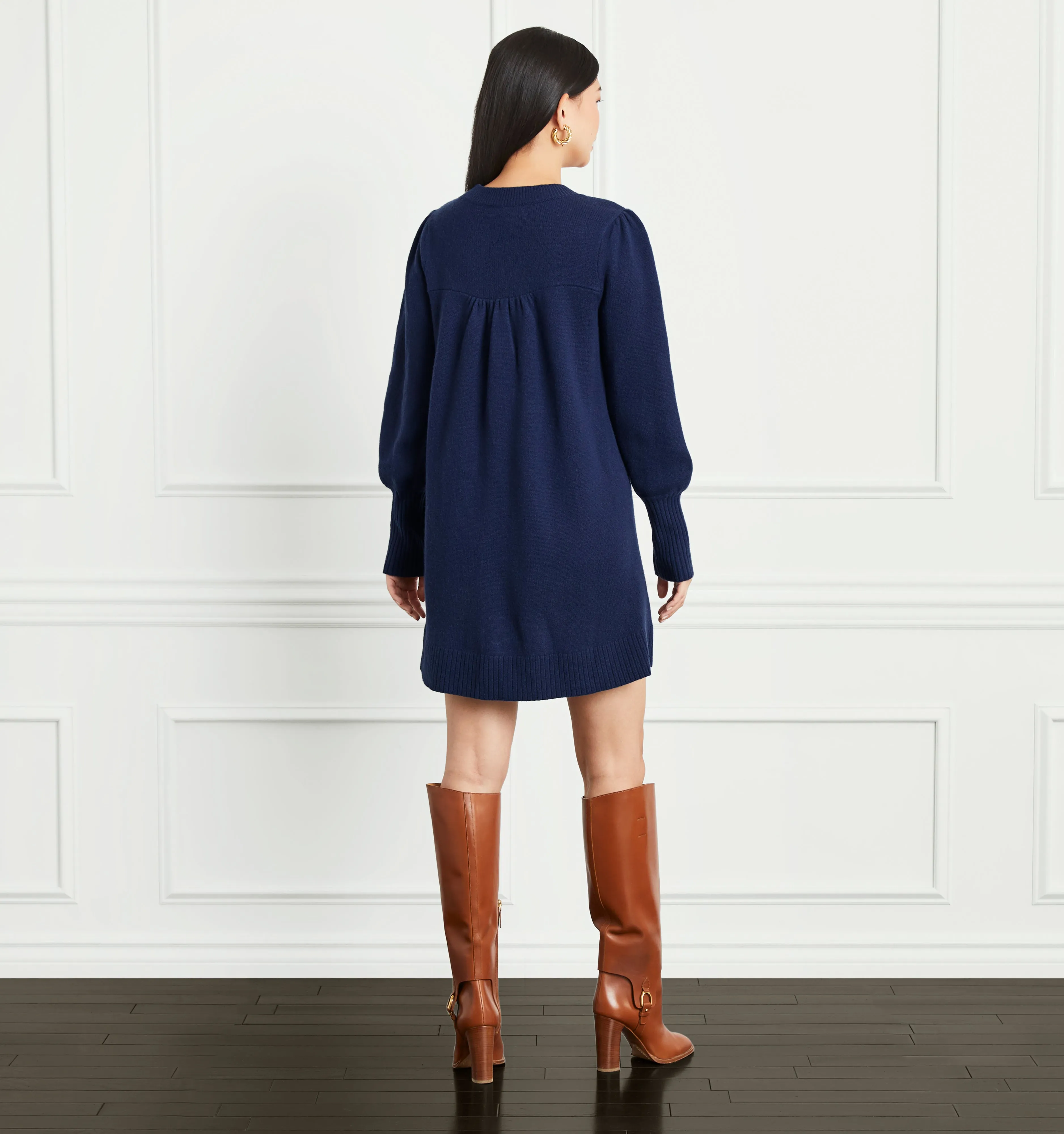 The Sylvie Sweater Dress - Navy Merino Wool