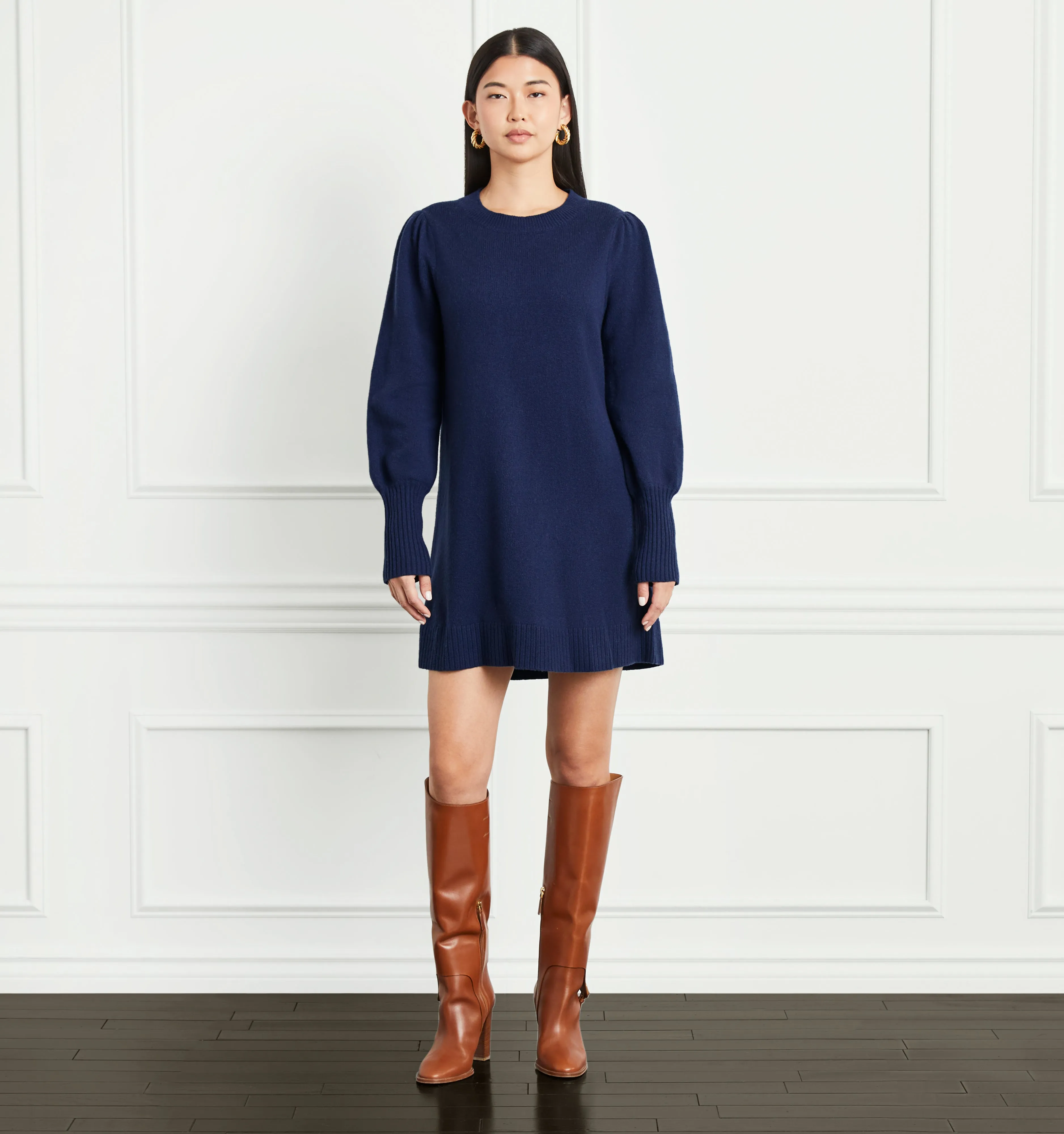 The Sylvie Sweater Dress - Navy Merino Wool