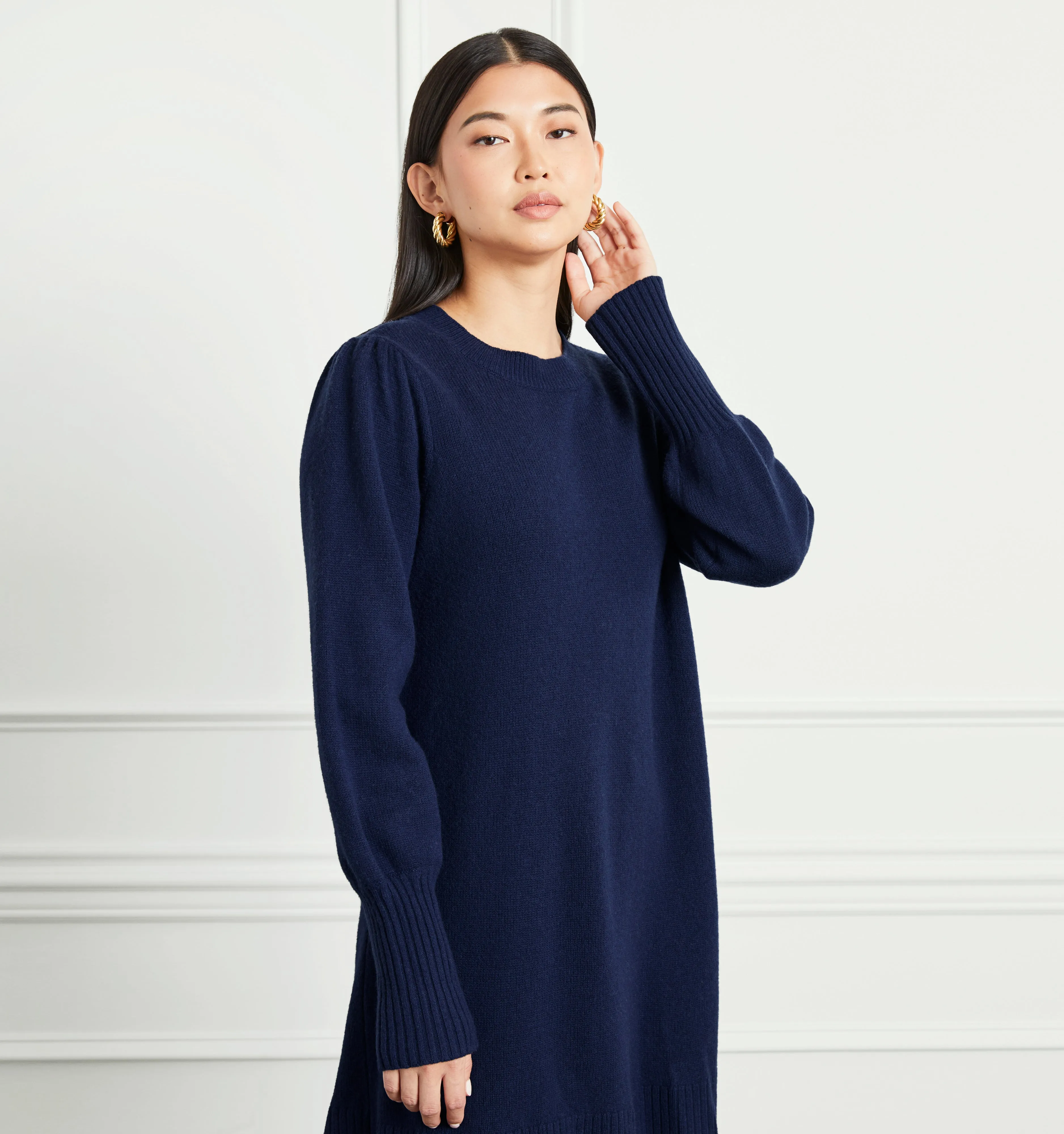 The Sylvie Sweater Dress - Navy Merino Wool