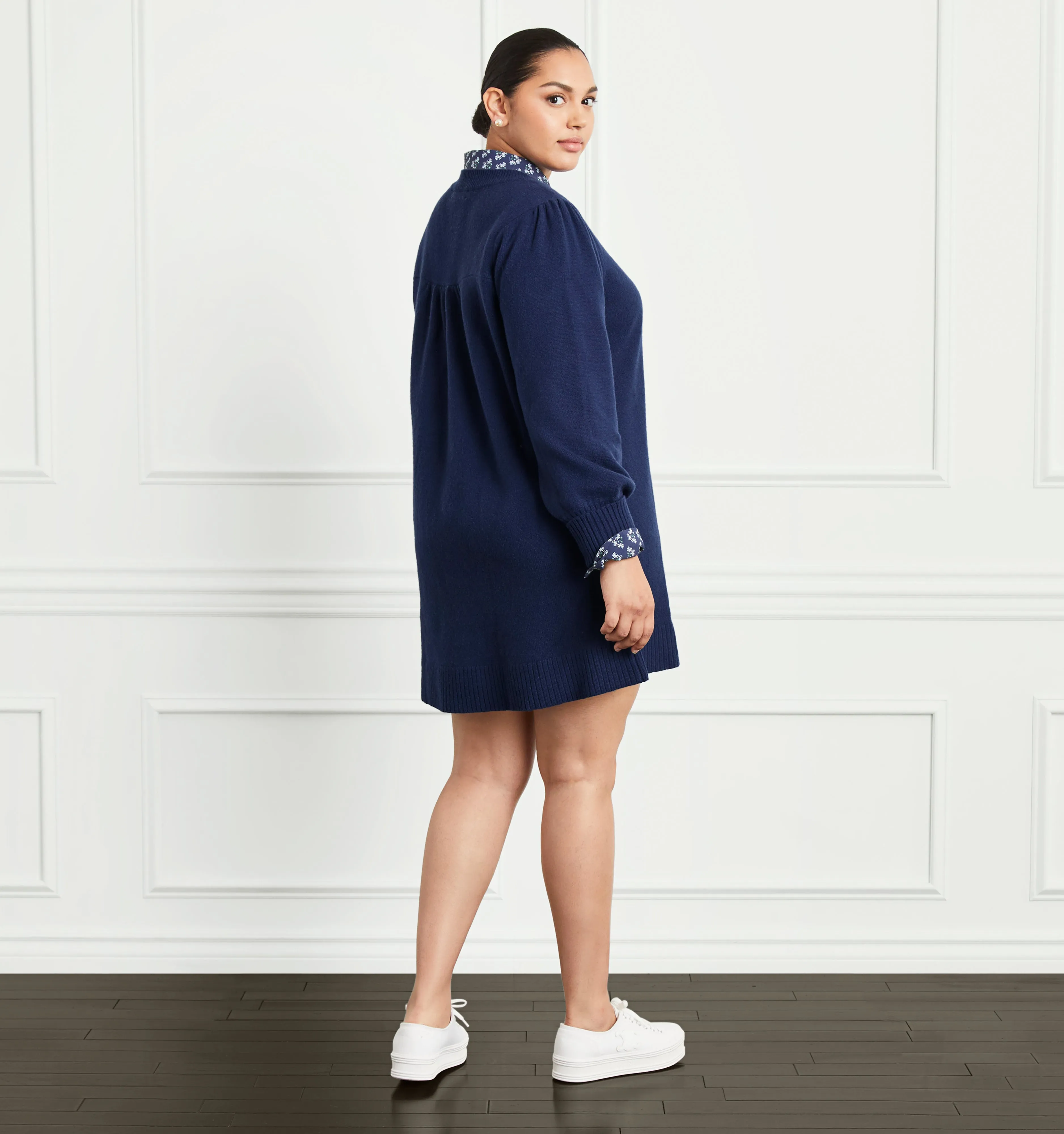 The Sylvie Sweater Dress - Navy Merino Wool