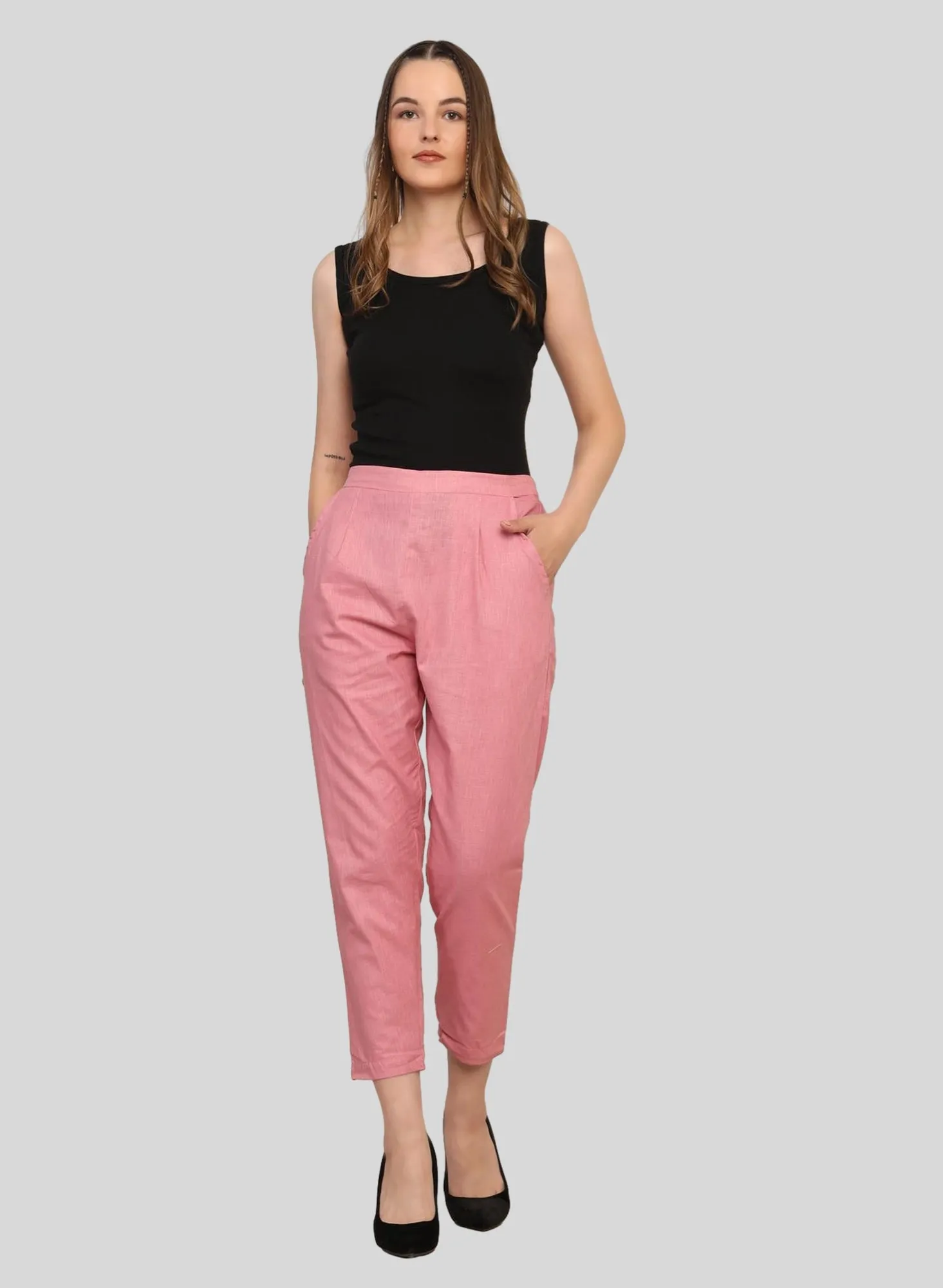 Women’s Linen Palazzo Pants – Effortless Style & Breathable Comfort | Pink