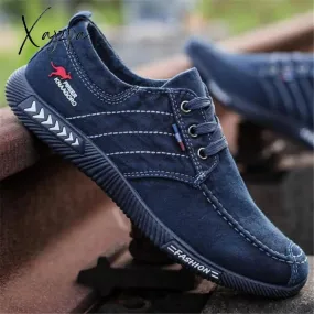 Xajzpa - Fashion Denim Men Canvas Shoes male Summer Mens sneakers Slip On Casual Breathable Shoes Loafers Chaussure Homme 8896