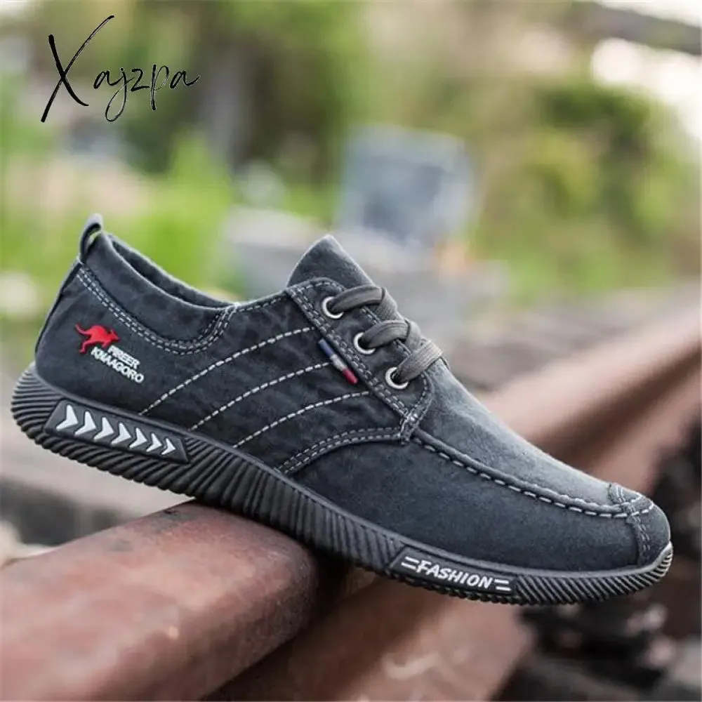 Xajzpa - Fashion Denim Men Canvas Shoes male Summer Mens sneakers Slip On Casual Breathable Shoes Loafers Chaussure Homme 8896