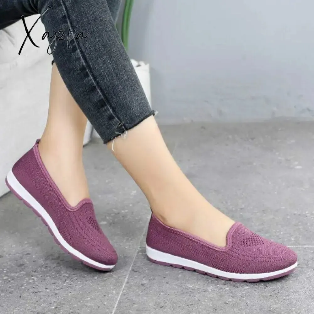 Xajzpa - Mothers shoes, fabric loafers for women, casual sneakers for spring and summer, flat heels, breathable flat shoes