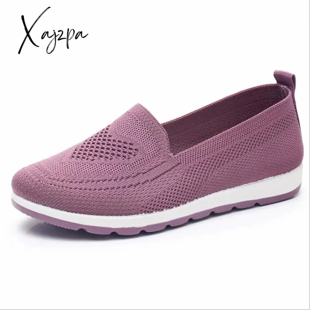 Xajzpa - Mothers shoes, fabric loafers for women, casual sneakers for spring and summer, flat heels, breathable flat shoes