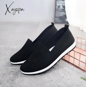 Xajzpa - Mothers shoes, fabric loafers for women, casual sneakers for spring and summer, flat heels, breathable flat shoes