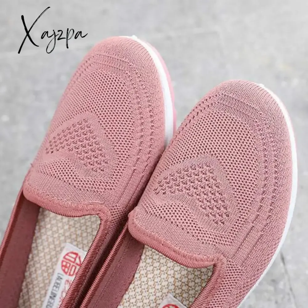 Xajzpa - Mothers shoes, fabric loafers for women, casual sneakers for spring and summer, flat heels, breathable flat shoes