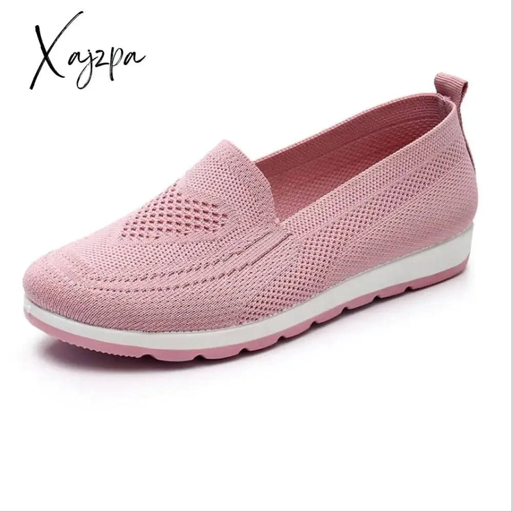 Xajzpa - Mothers shoes, fabric loafers for women, casual sneakers for spring and summer, flat heels, breathable flat shoes