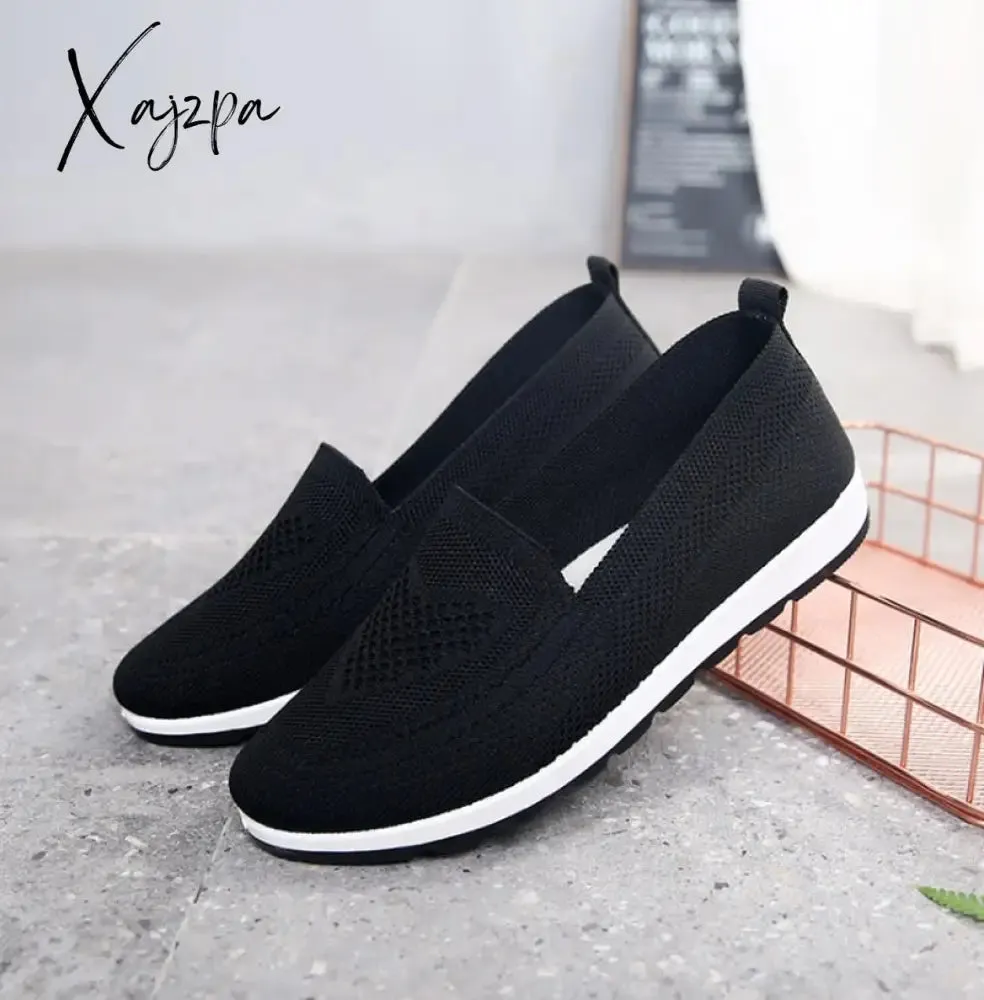 Xajzpa - Mothers shoes, fabric loafers for women, casual sneakers for spring and summer, flat heels, breathable flat shoes