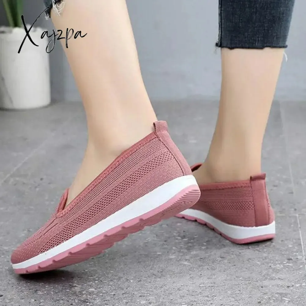 Xajzpa - Mothers shoes, fabric loafers for women, casual sneakers for spring and summer, flat heels, breathable flat shoes