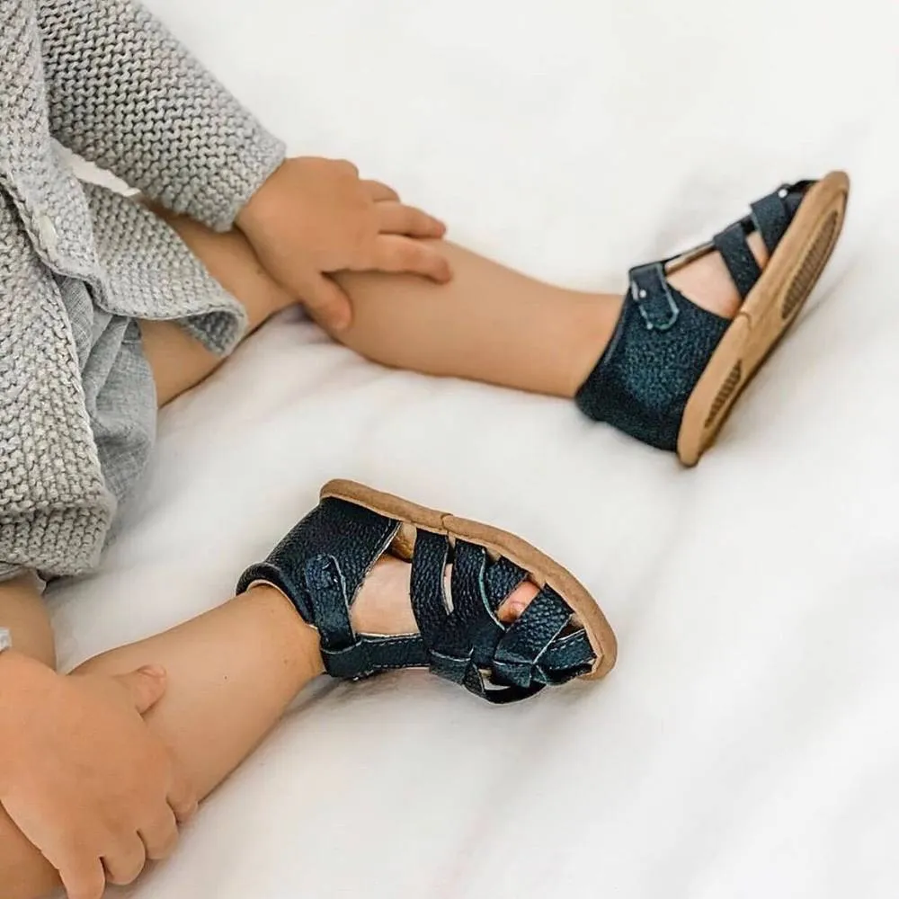 Zodiac Blue Leather Baby Sandal